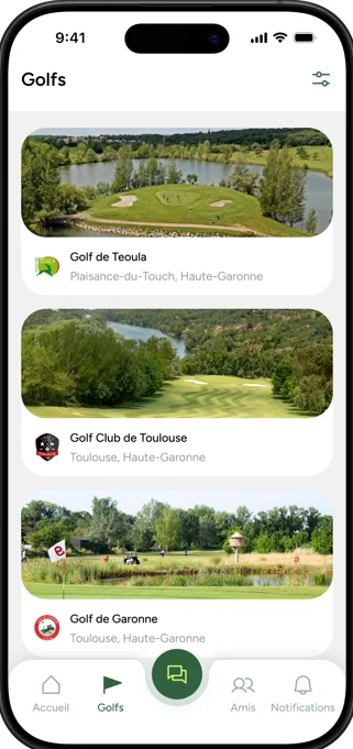 Liste des golfs